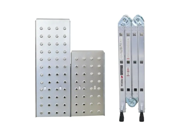 PROREGAL Sprossen-Mehrzweckleiter MULTISTEP mit Gerüstplattform Aluminium 4x3 Sprossen bis zu 3,6 m Höhe Traglast 150kg
