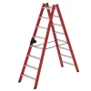 PROREGAL Stufen-Stehleiter Beidseitig Begehbar GFK & Alu 2 x 8 Stufen