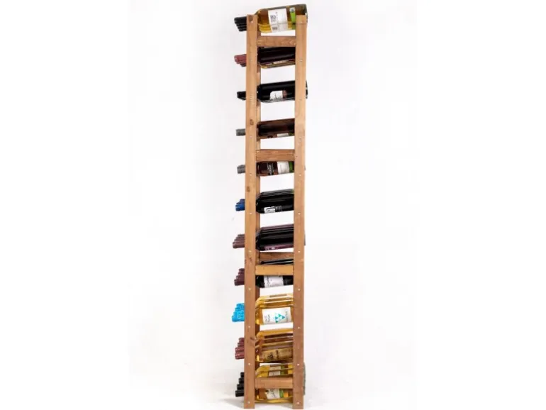 PROREGAL Weinregal Pinotwine HxBxT 166 x 43,4 x 25 cm 44 Flaschen Massives Kiefernholz Braun Geölt