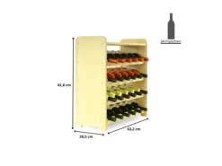 PROREGAL Weinregal Pinotwine C HxBxT 61,6 x 63,2 x 26,5 cm 24 Flaschen Massives Kiefernholz Natur Unbehandelt