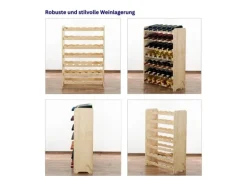 PROREGAL Weinregal Pinotwine C HxBxT 87,2 x 63,2 x 26,5 cm 42 Flaschen Massives Kiefernholz Braun Geölt