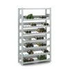 PROREGAL Weinregal Stecksystem T-Profil Grundregal HxBxT 175 x 100 x 30 cm Fachlast 35 kg 7 Ebenene Für 133 Flaschen Lichtgrau