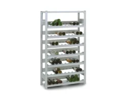 PROREGAL Weinregal Stecksystem T-Profil Grundregal HxBxT 175 x 100 x 30 cm Fachlast 35 kg 7 Ebenene Für 133 Flaschen Lichtgrau