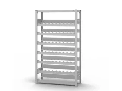 PROREGAL Weinregal Stecksystem T-Profil Grundregal HxBxT 175 x 100 x 30 cm Fachlast 35 kg 7 Ebenene Für 133 Flaschen Lichtgrau