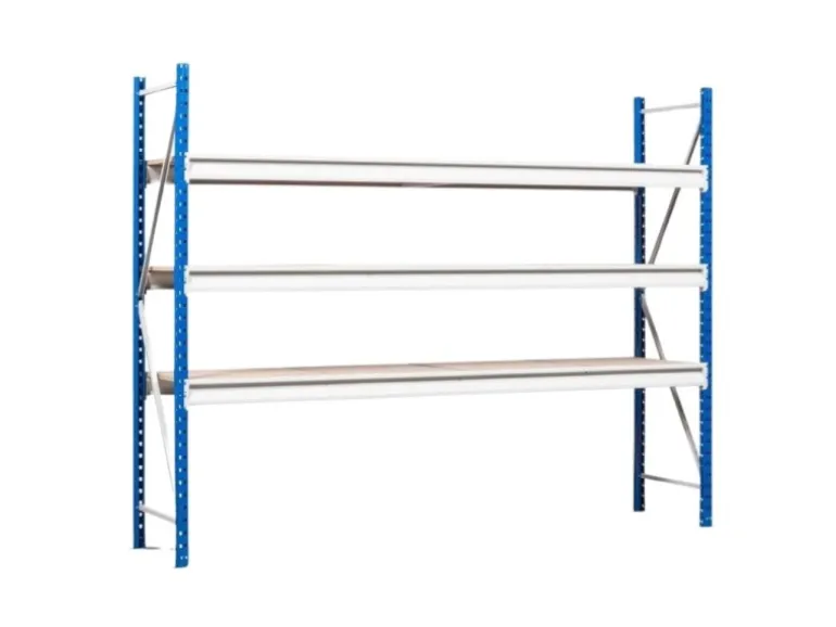 PROREGAL Weitspannregal Maximus Pro Grundregal HxBxT 450 x 250 x 100 cm 6 Ebenen Spanplatten Fachboden Fachlast 530 kg Lichtblau & Lichtgrau