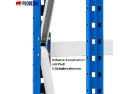 PROREGAL Weitspannregal Maximus Grundregal HxBxT 200 x 200 x 40 cm 7 Ebenen Spanplatten Fachboden Fachlast 400 kg Lichtblau & Lichtgrau