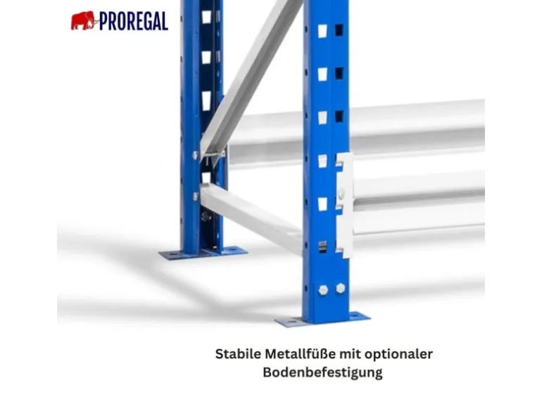 PROREGAL Weitspannregal Maximus Pro Grundregal HxBxT 250 x 175 x 50 cm 4 Ebenen Spanplatten Fachboden Fachlast 770 kg Lichtblau & Lichtgrau