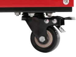 PROREGAL Werkzeugwagen HxBxT 73x90x35cm Rollwagen Werkstattwagen Rollen Handgriff 3 Ladeflächen Lochraster Stahl Rot