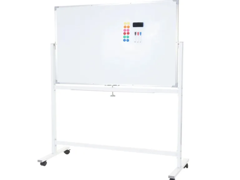 Proregal Whiteboard HxBxT 186x160x50 cm Mobil Rollbar Inkl. Zubehör Magnettafel Memoboard Pinnwand