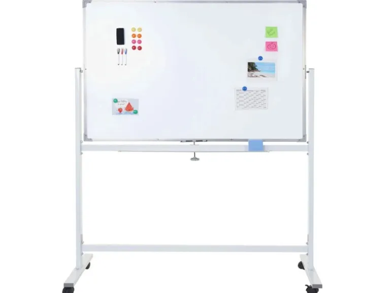 Proregal Whiteboard HxBxT 186x160x50 cm Mobil Rollbar Inkl. Zubehör Magnettafel Memoboard Pinnwand
