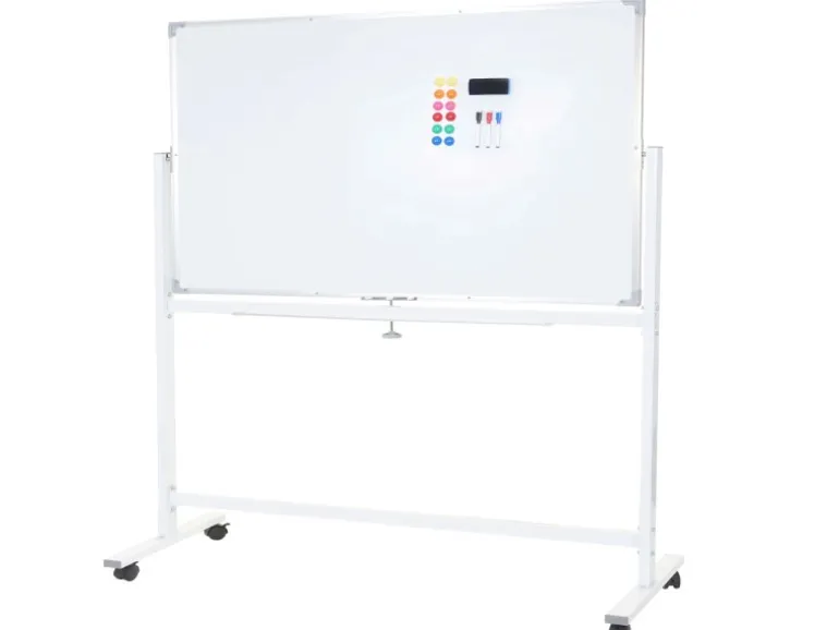 Proregal Whiteboard HxBxT 186x186x56 cm Mobil Rollbar Inkl. Zubehör Magnettafel Memoboard Pinnwand