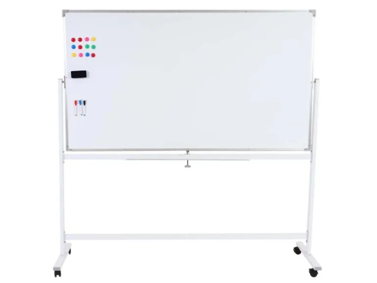 Proregal Whiteboard HxBxT 186x186x56 cm Mobil Rollbar Inkl. Zubehör Magnettafel Memoboard Pinnwand