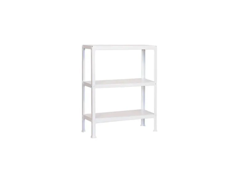 PROREGAL Wohnregal Living Koala Metal mit 3 Fachböden HxBxT 90 x 100 x 30 cm Fachlast 150 kg Weiß/Weiß