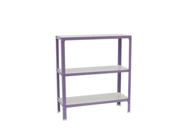 PROREGAL Wohnregal Living Koala Wood mit 3 Fachböden HxBxT 90 x 100 x 30 cm Fachlast 150 kg Lila/Weiß