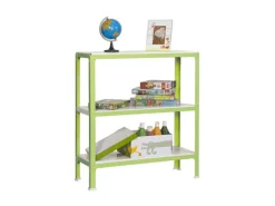 PROREGAL Wohnregal Living Koala Metal mit 3 Fachböden HxBxT 90 x 80 x 30 cm Fachlast 150 kg Grün/Weiß