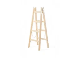 PROREGAL Wood Double Giraffe Holz-Sprossen-Stehleiter mit Sicherheitskette 2 x 5 Sprossen 163 cm Hoch Trittleiter Bockleiter Sprossen-Doppellleiter