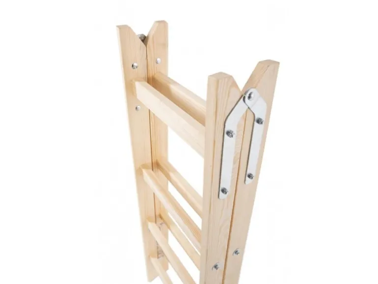 PROREGAL Wood Double Giraffe Holz-Sprossen-Stehleiter mit Sicherheitskette 2 x 5 Sprossen 163 cm Hoch Trittleiter Bockleiter Sprossen-Doppellleiter