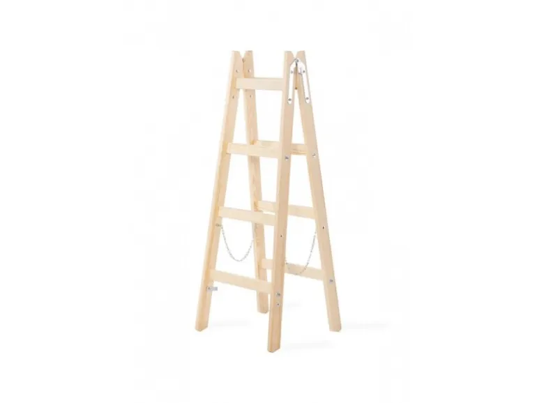 PROREGAL Wood Double Giraffe Holz-Sprossen-Stehleiter mit Sicherheitskette 2 x 6 Sprossen 192 cm Hoch Trittleiter Bockleiter Sprossen-Doppellleiter