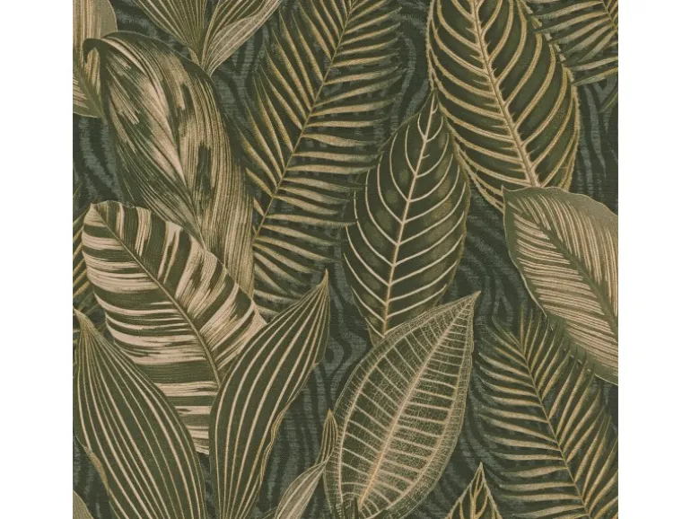 Rasch Vliestapete African Queen III Blätter Dunkelgrün 10,05 x 0,53 m