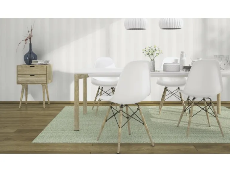 Rasch Vliestapete Wallton 141801 Streifen Weiß 10,05 m x 0,53 m