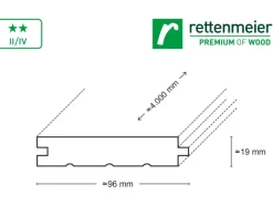 Rauspund 19 mm x 96 mm x 4000 mm