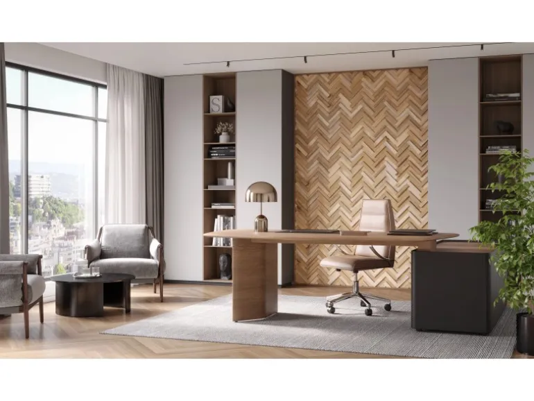 Rebel of Styles Holzverblender UltraWood Teak Herringbone 37,5 cm x 18 cm Braun