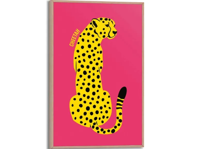 Reinders Gerahmtes Bild Cheetah Man Cave 30 cm x 20 cm Gelb