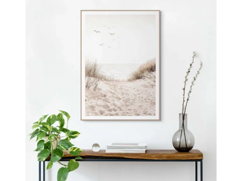 Reinders Gerahmtes Bild Dünen für Wohnzimmer 70 cm x 50 cm Beige