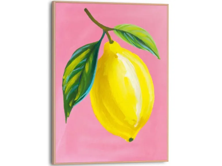 Reinders Gerahmtes Bild Juicy Lemon für Küche 40 cm x 30 cm Gelb