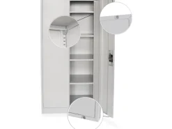 Rikta Metallschrank 2-türig (B x T x H) 80 x 40 x 168 cm RAL 7035 Lichtgrau