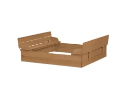 roba Sandkasten in Natur aus Holz mit Sitzbank Klappbar