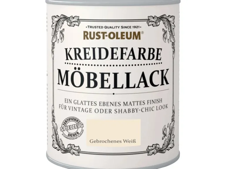 Rust-Oleum Kreidefarbe Möbellack Gebrochenes weiß Matt 750 ml