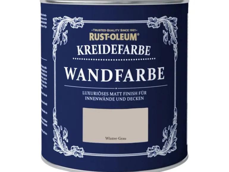 Rust-Oleum Kreidefarbe Wandfarbe Winter-Grau 1 l