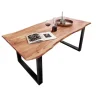 SAM Esstisch Baumkante Massiv Akazie Natur 140 x 80 Schwarz QUINN