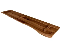 SAM Holzplatte Arya mit Echter Baumkante Einseitig 140 x 30 cm Akazienholz Nussbaum
