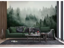 Sanders & Sanders Fototapete Berglandschaft Mit Bäumen Grün 3,75 x 2,7 m 601167