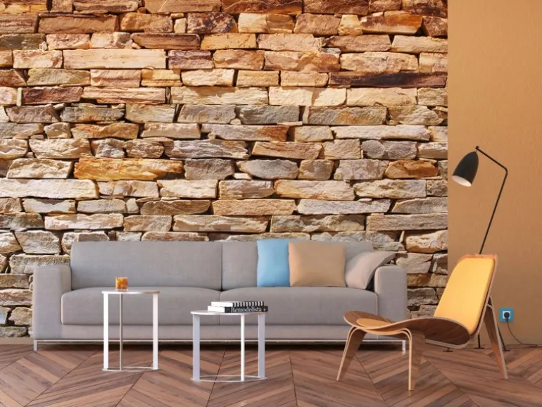 Sanders & Sanders Fototapete Stein-Optik Beige 360 x 254 cm 600397