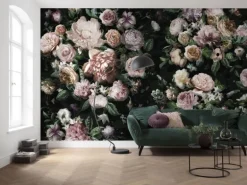 Sanders & Sanders Fototapete Blumen Multicolor Auf Schwarz 800 x 250 cm 611946