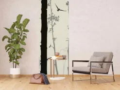 Sanders & Sanders Poster Bäume Creme-Beige Grau und Schwarz 0,9 x 2,7 m 601075
