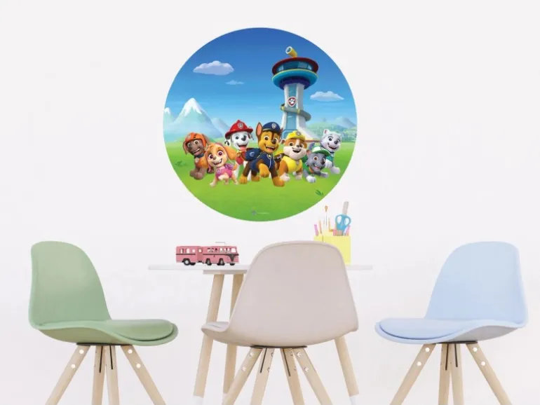 Sanders & Sanders Selbstklebende Runde Tapete Paw Patrol Blau und Grün Ø 70 cm 601292