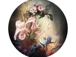 Sanders & Sanders Selbstklebende Runde Tapete Blumen Rosa Blau und Grün Ø 125 cm 611736