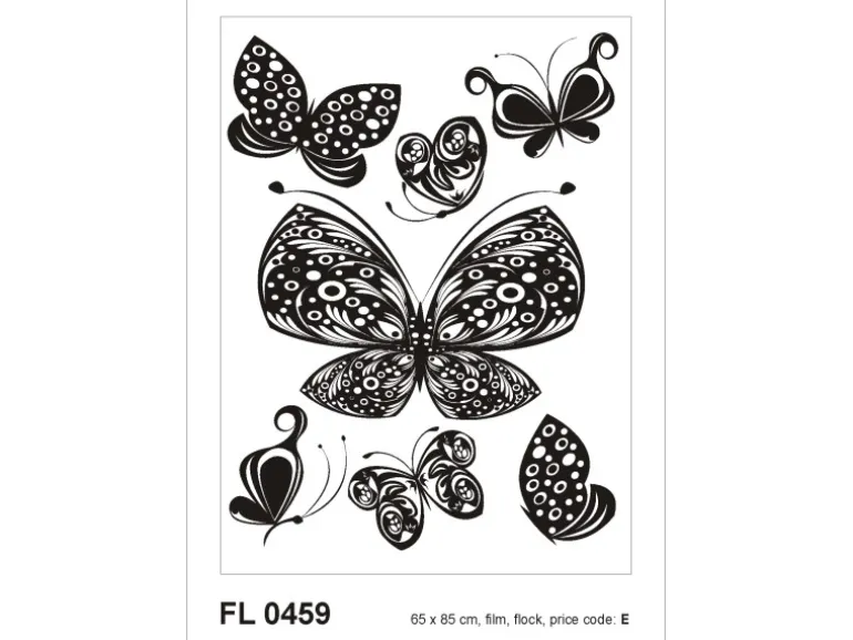 Sanders & Sanders Wandtattoo Schmetterlinge Schwarz 65 x 85 cm 600260