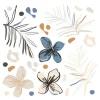 Sanders & Sanders Wandtattoo Blumenmuster Beige Blau und Orange 30 x 30 cm 601330