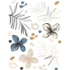 Sanders & Sanders Wandtattoo Blumenmuster Beige Blau und Orange 85 x 65 cm 601352