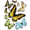 Sanders & Sanders Wandtattoo Schmetterlinge Gelb Grün und Blau 65 x 85 cm 600284