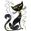 Sanders & Sanders Wandtattoo Katze Schwarz 42,5 x 65 cm 600320