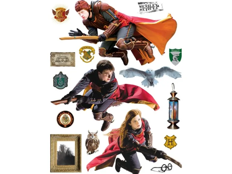 Sanders & Sanders Wandtattoo Harry Potter Grau und Rot 85 x 65 cm 601358