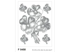 Sanders & Sanders Wandtattoo Blumen Grau 65 x 85 cm 600259