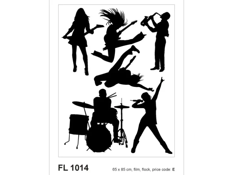 Sanders & Sanders Wandtattoo Rock'N'Roll Schwarz 65 x 85 cm 600297