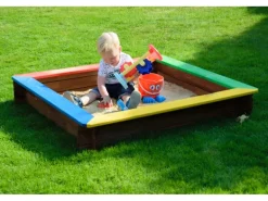Sandkasten wetterfest 117 cm x 117 cm Bunt FSC®